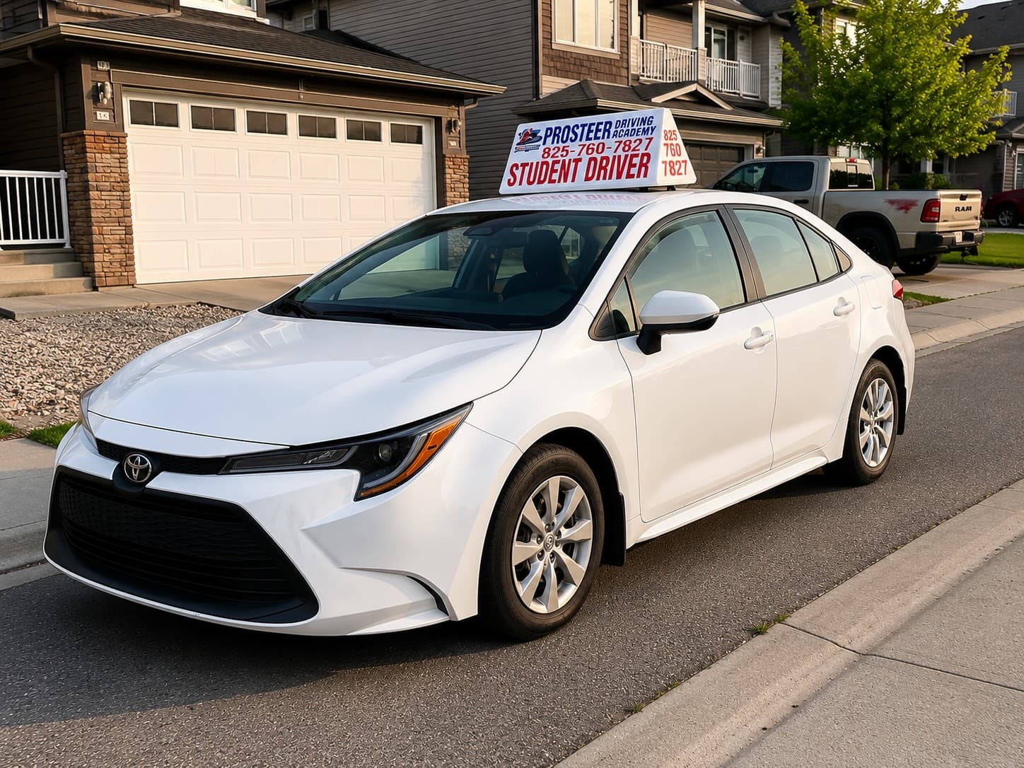 ProSteer White Toyota Corolla Side Profile